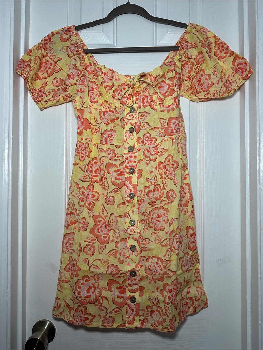 Wrangler & Billabong Yellow and Coral Floral Mini Dress